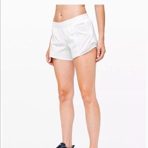 White Lululemon 4” Hotty Hot Shorts